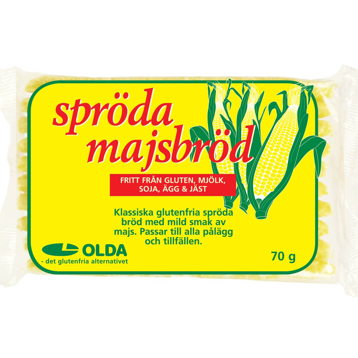 Oldana Spröda Majsbröd för 13,00 kr