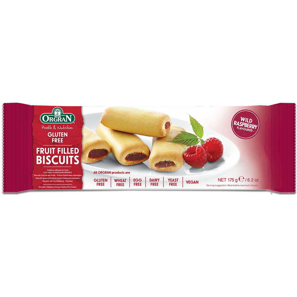 Orgran mördeg med hallonfyllning för 56,00 kr